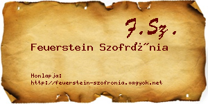 Feuerstein Szofrónia névjegykártya